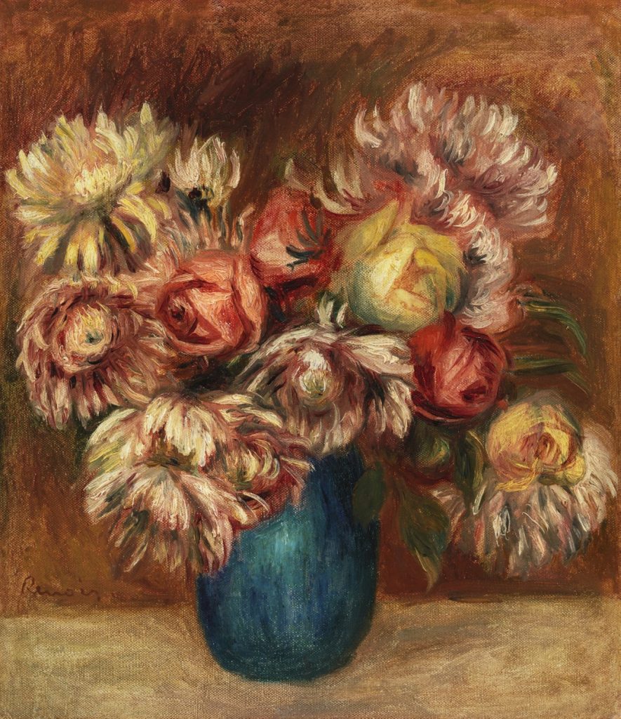Kwiaty w Zielonym Wazonie (Fleurs dans un vase vert) (1912) - Pierre-Auguste Renoir.