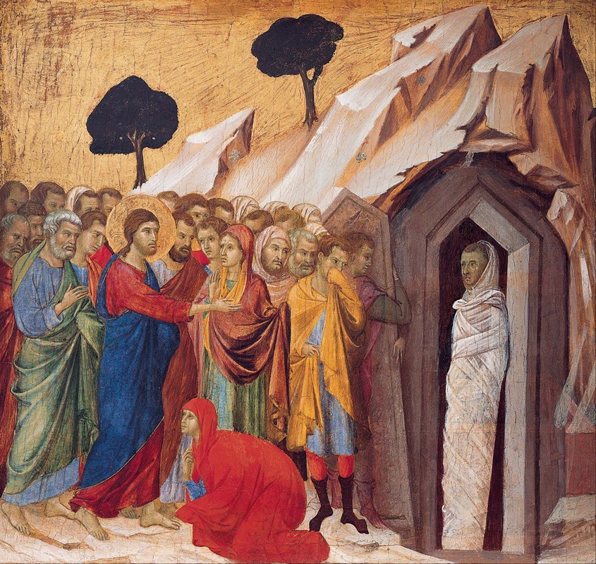 Duccio di Buoninsegna - Wskrzeszenie Łazarza (1310–11)