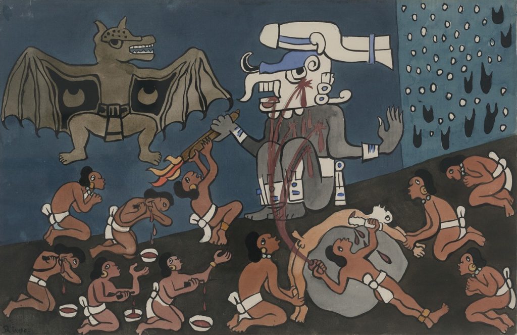 Diego Rivera - Ofiara z ludzi przed Tohilem (1931)