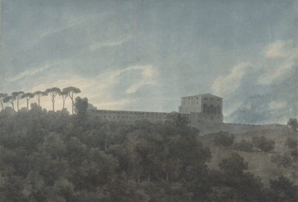 John Robert Cozens - Widok Villa Lante na Janiculum w Rzymie (1782–83)