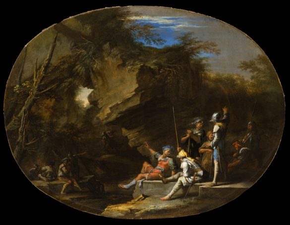 Krajobraz z uzbrojonymi mężczyznami – Salvator Rosa