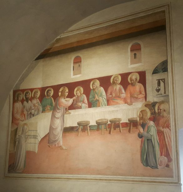 Ostatnia Wieczerza - fresk w jednej z cel zakonnych w San Marco, Florencja