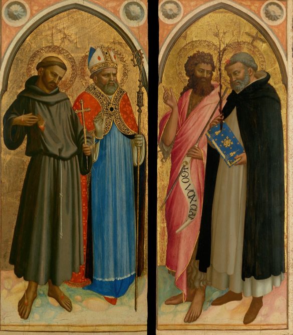 Święty Franciszek i biskup Święty, Święty Jan Chrzciciel i Święty Dominik (koniec lat dwudziestych XIV wieku)