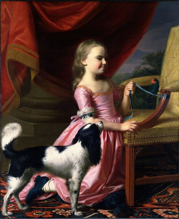 John Singleton Copley - Młoda Dama Z Ptakiem I Psem