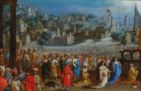 Lucas van Leyden - Bałwochwalstwo króla Salomona
