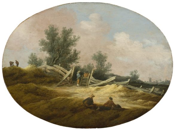 Pejzaż z drewnianym płotem i figurami (ok. 1630 r.)