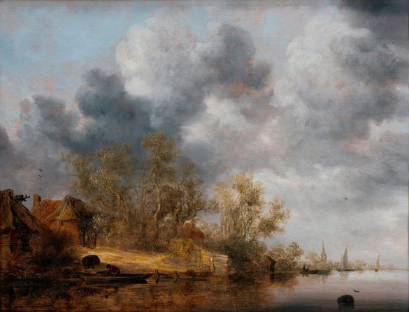 Salomon van Ruysdael - Holenderski brzeg rzeki (1630-1635)