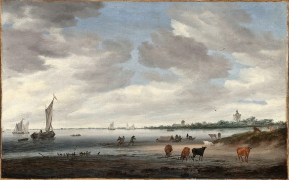 Widok na rzekę Lek i miasto Vianen (1668)