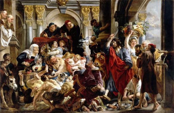 Jezus wypędzający kupców ze świątyni (1645-50)
