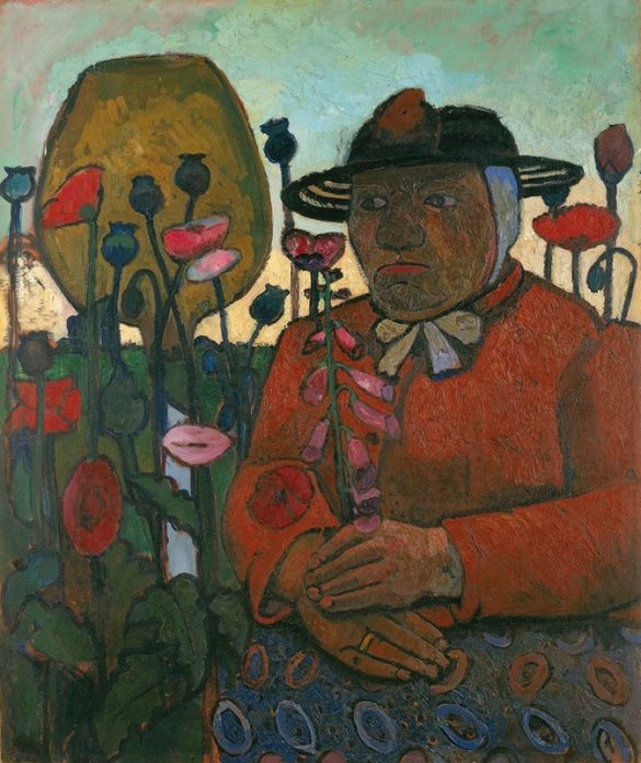 Stara biedna kobieta ze szklaną kulą i makami (1907)