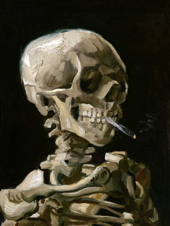 Głowa szkieletu z palącym się papierosem (1886) Vincenta van Gogha
