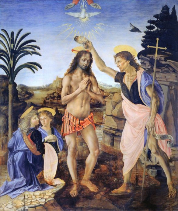 Chrzest Chrystusa (1470-1480) Leonarda da Vinci