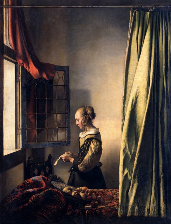 Dziewczyna czytająca list przy otwartym oknie (ok. 1659) autorstwa Johannesa Vermeera