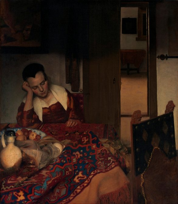 Służąca we śnie (ok. 1656–1657) autorstwa Johannesa Vermeera.