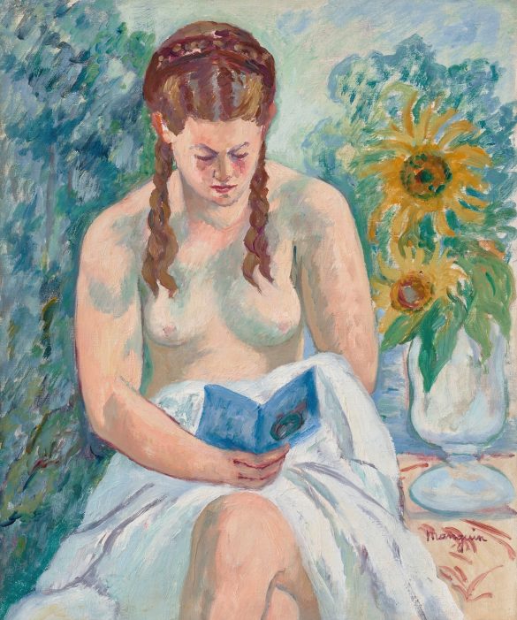 Geneviève Sauty czytająca nago (1945)