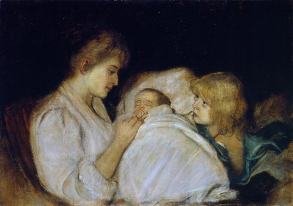 Magdalena von Lenbach z córkami Eriką i Marion (1895)