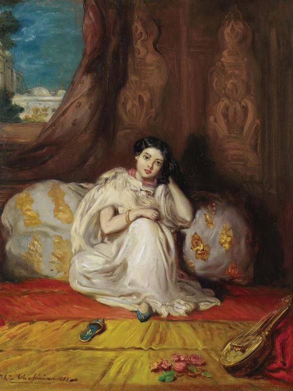 Młoda dziewczyna Maurów siedząca w bogatym wnętrzu (Almée) (1853) - Théodore’a Chassériau
