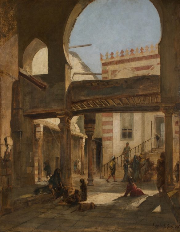 Scena w kompleksie meczetu Kalaun w Kairze (1876)
